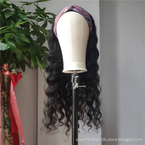 Dropship Unprocessed Brazilian Hair Cuticle Aligned Straight Headband Wig Loose Deep Virgin Human Natural Hair Wigs